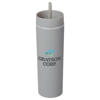 Workplace Safety Gray Canyon 2-in-1 Tumbler & Sipper 16 oz. - Personalization Available from Positive Promotions