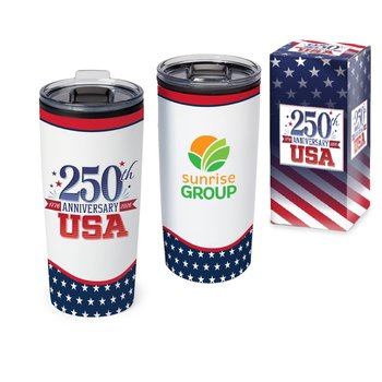 USA 250th Anniversary USA Teton Stainless-Steel Tumbler 20 oz. in Gift Box - Personalization Available from Positive Promotions