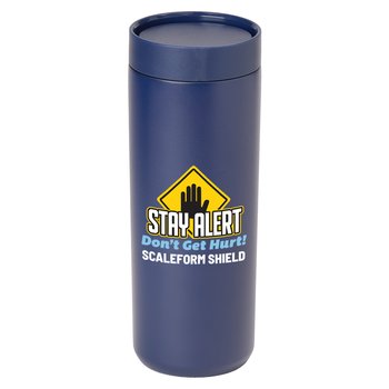 Workplace Safety Navy 360 Degree Sipper Push & Sip Double-Wall SS Vacuum-Insulated Spill-Proof Tumbler 18-Oz. Personalized from Positive Promotions