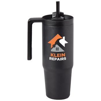Workplace Safety Black Hydrosip Double-Wall Stainless Vacuum Insulated Tumbler 30-Oz. With Handle - Personalized from Positive Promotions
