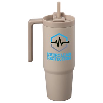 Workplace Safety Tan Hydrosip Double-Wall Stainless Vacuum Insulated Tumbler 30-Oz. With Handle - Personalized from Positive Promotions