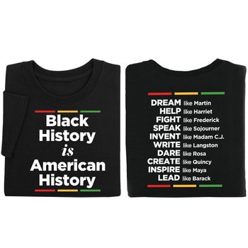Black History Is American History: Inspiring Leaders Adult Unisex 2-Sided Short-Sleeved T-Shirt from Positive Promotions