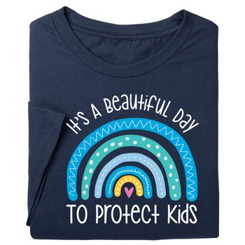It's a Beautiful Day to Protect Kids Unisex Short-Sleeved T-Shirt from Positive Promotions