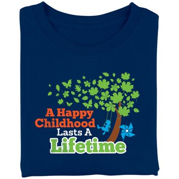 A Happy Childhood Lasts A Lifetime Unisex Short-Sleeve Awareness T-Shirt from Positive Promotions