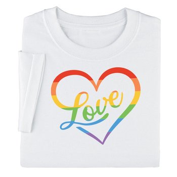 Rainbow Love Heart Unisex Short-Sleeved T-Shirt from Positive Promotions