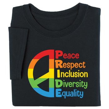 PRIDE Acrostic Unisex Short-Sleeved T-Shirt from Positive Promotions