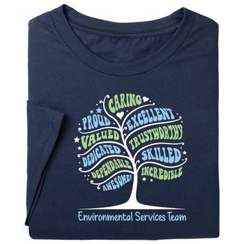 Environmental Services Tree Word Cloud Unisex Short-Sleeved T-Shirt from Positive Promotions