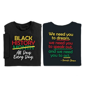 Black History Month: All Day. Every Day. Youth 2-Sided Short-Sleeved T-Shirt from Positive Promotions