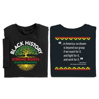 Black History: Strong Roots, Amazing Achievements Youth 2-Sided Short-Sleeved T-Shirt from Positive Promotions