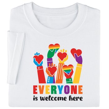 Everyone Is Welcome Here Unisex Short-Sleeved T-Shirt from Positive Promotions