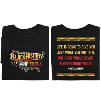 Black History: The Strength of Our Past, the Power of Our Future Adult Unisex 2-Sided Short-Sleeved T-Shirt from Positive Promotions