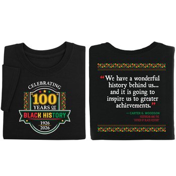 Celebrating 100 Years of Black History: 1926-2026 Adult Unisex 2-Sided Short-Sleeved T-Shirt from Positive Promotions