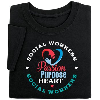 Social Workers: Passion, Purpose, Heart Unisex Short-Sleeved T-Shirt from Positive Promotions