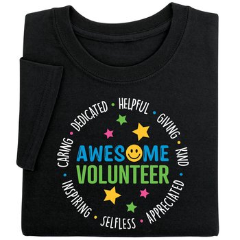 Awesome Volunteer Word Circle Unisex Short-Sleeved T-Shirt from Positive Promotions
