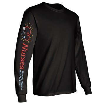 Nurses: Turning Passion Into Purpose Unisex Long-Sleeved T-Shirt from Positive Promotions