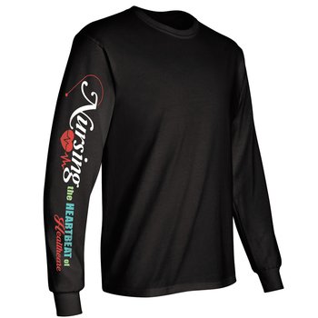 Nursing: The Heartbeat of Healthcare Unisex Long-Sleeved T-Shirt from Positive Promotions