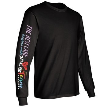 The Best Care Begins With the Best Team Unisex Long-Sleeved T-Shirt from Positive Promotions