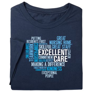 Nursing Home Word Heart Unisex Short-Sleeved T-Shirt from Positive Promotions