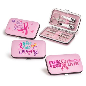 Breast Cancer Awareness 7-Piece Manicure Set Assortment - Pack of 6 from Positive Promotions