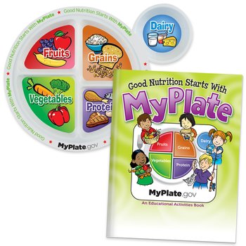 Child's Portion Meal Plate With Educational Activities Book (English) from Positive Promotions