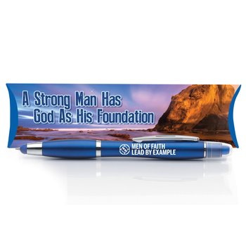 A Strong Man Has God As His Foundation 3-In-1 Highlighter Pen With Pillow Box from Positive Promotions