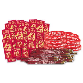 Be Safe, Be Kind, Be Drug Free! 300-Piece Theme Kit from Positive Promotions