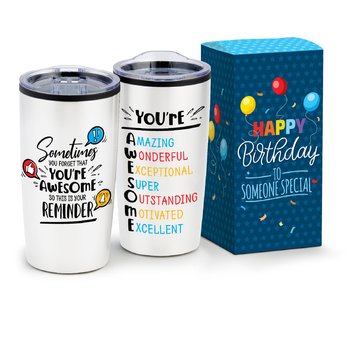 You're Awesome Teton Stainless-Steel Tumbler 20-Oz. in Happy Birthday Gift Box from Positive Promotions