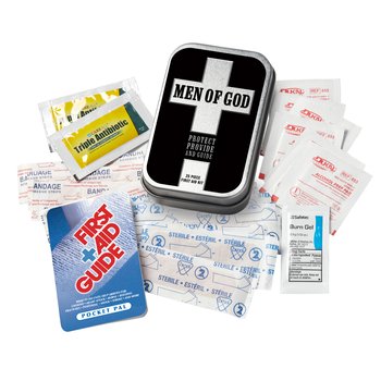 Men of God Protect, Provide, & Guide First Aid Tin from Positive Promotions