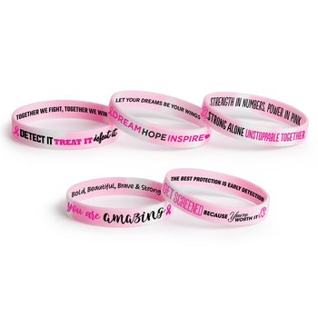 Tie-Dye Awareness Bracelets With Reminder Card Assortment - Pack of 25 from Positive Promotions