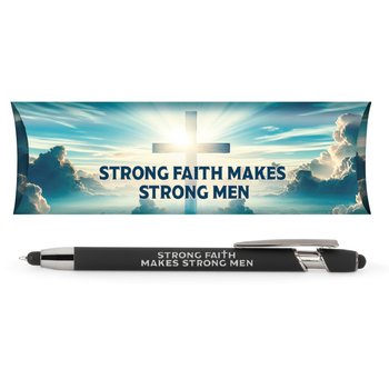 Strong Faith Makes Strong Men Nova Dual-Stylus Soft-Touch Metal Pen from Positive Promotions