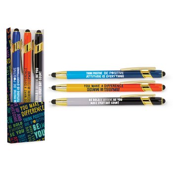 Positive Ombré Dual-Stylus Pen Assortment - Pack of 3 from Positive Promotions