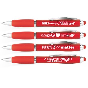 Heart Health Awareness Pen Assortment - Pack of 100 from Positive Promotions