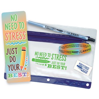 No Need to Stress; Just Do Your Best! Test Prep Pencil Pouch from Positive Promotions