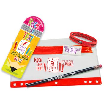 Rock the Test: Don't Stress; Just Do Your Best! Test Prep Pencil Pouch from Positive Promotions