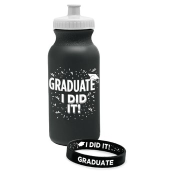 Graduate: I Did It! Water Bottle & Bracelet Combo from Positive Promotions