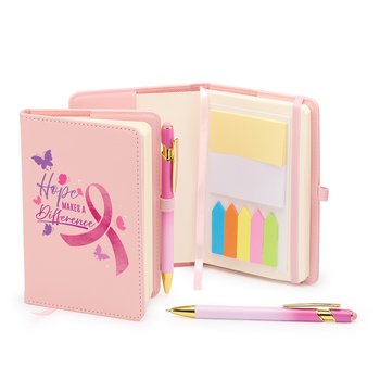 Hope Makes a Difference Stanton Jotter With Quotes/Wellness Tips, Sticky Notes, & Stylus Pen from Positive Promotions
