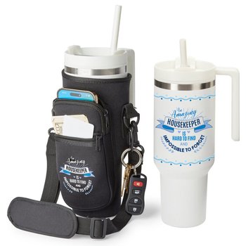 An Amazing Housekeeper Is Hard to Find Quencher Tumbler 40 oz. With Hydration Carry-All Bag Gift Set from Positive Promotions