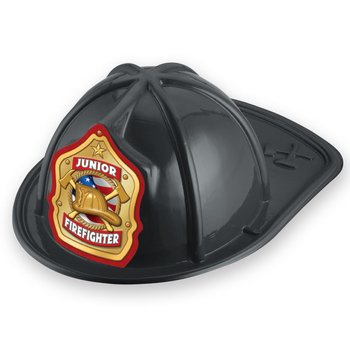 Black Junior Firefighter Gold-Sticker Fire Hat from Positive Promotions