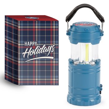 Thanks for Making a Difference Blue Mini 2-in-1 Portable Lantern & Flashlight in Holiday Gift Box from Positive Promotions