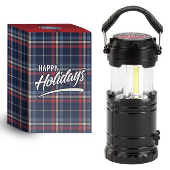 Thanks for Making a Difference Black Mini 2-in-1 Portable Lantern & Flashlight in Holiday Gift Box from Positive Promotions