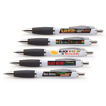 Black History Month Satin Pen Assortment - Pack of 10 from Positive Promotions