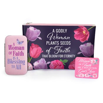 A Godly Woman Plants Seeds of Faith That Bloom for Eternity Carry-All Gift Trio from Positive Promotions