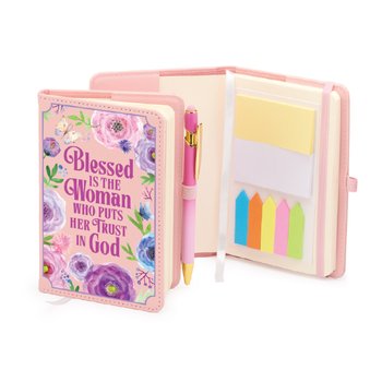 Blessed Is The Woman Who Puts Her Trust In God Stanton Jotter With Quotes/Wellness Tips, Sticky Notes & Stylus Pen from Positive Promotions