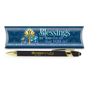 Blessings to You for All That You Do! Ultimate Soft-Touch Metal Stylus Pen from Positive Promotions