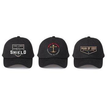 Embroidered Religious Baseball Cap Assortment for Men of Faith - Pack of 3 from Positive Promotions