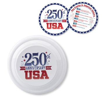 USA 250th Anniversary USA Flyer Disc & Educational Card from Positive Promotions