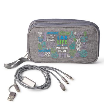 Lab Life Tech/Travel Organizer & 5-In-1 Charging Cable Cord from Positive Promotions