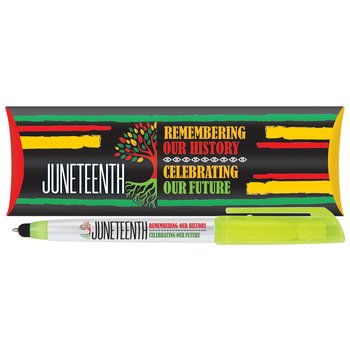 Juneteenth Remembering Our History, Celebrating Our Future Trio 3-In-1 Highligher Stylus Pen from Positive Promotions
