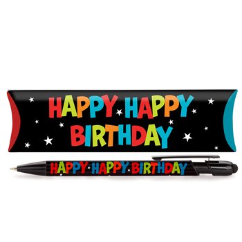 Happy Birthday Metal Stylus Pen in Pillow Box from Positive Promotions