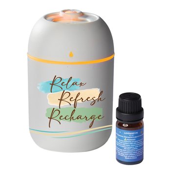 Relax, Refresh, Recharge Mini Portable Humidifier With Essential Oil Diffuser from Positive Promotions